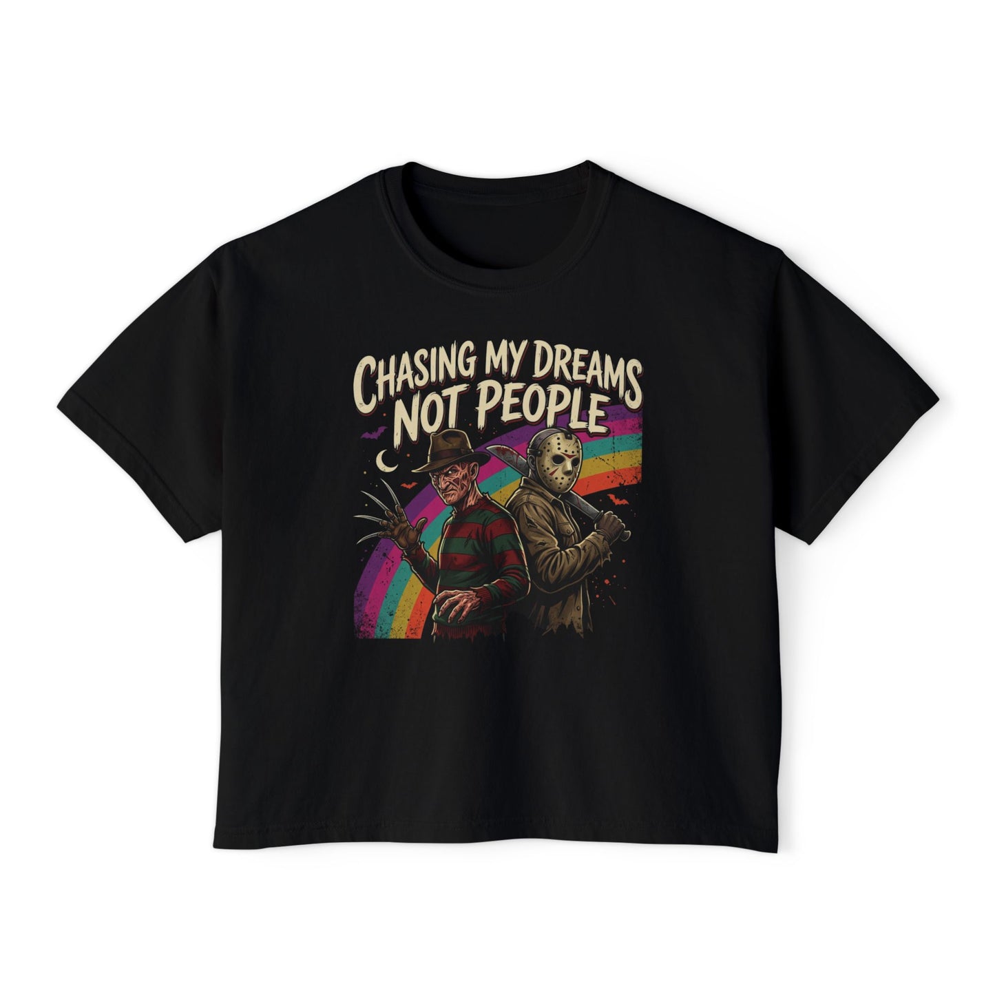 Chasing My Dreams Not People Graphic Tee | Horror Rainbow Design