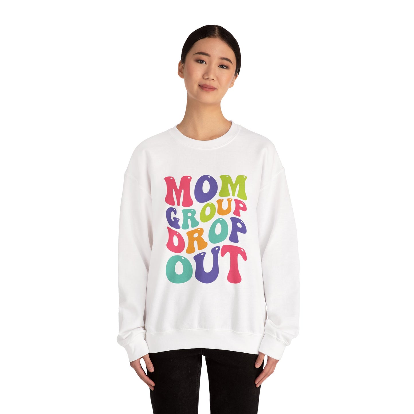 Vibrant Mom Group Dropout Sweatshirt, Cozy Crewneck, Perfect for Moms, Gift for Mother's Day, Casual Wear, Fun Family Gatherings