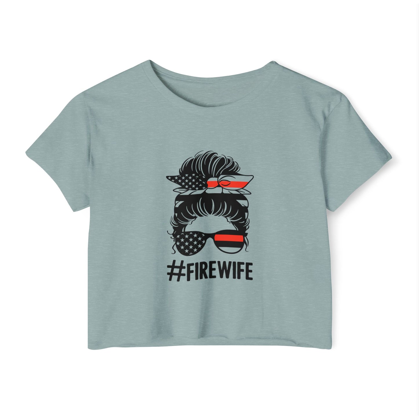 #FireWife Crop Top — Patriotic Firefighter Wife Festival Tee