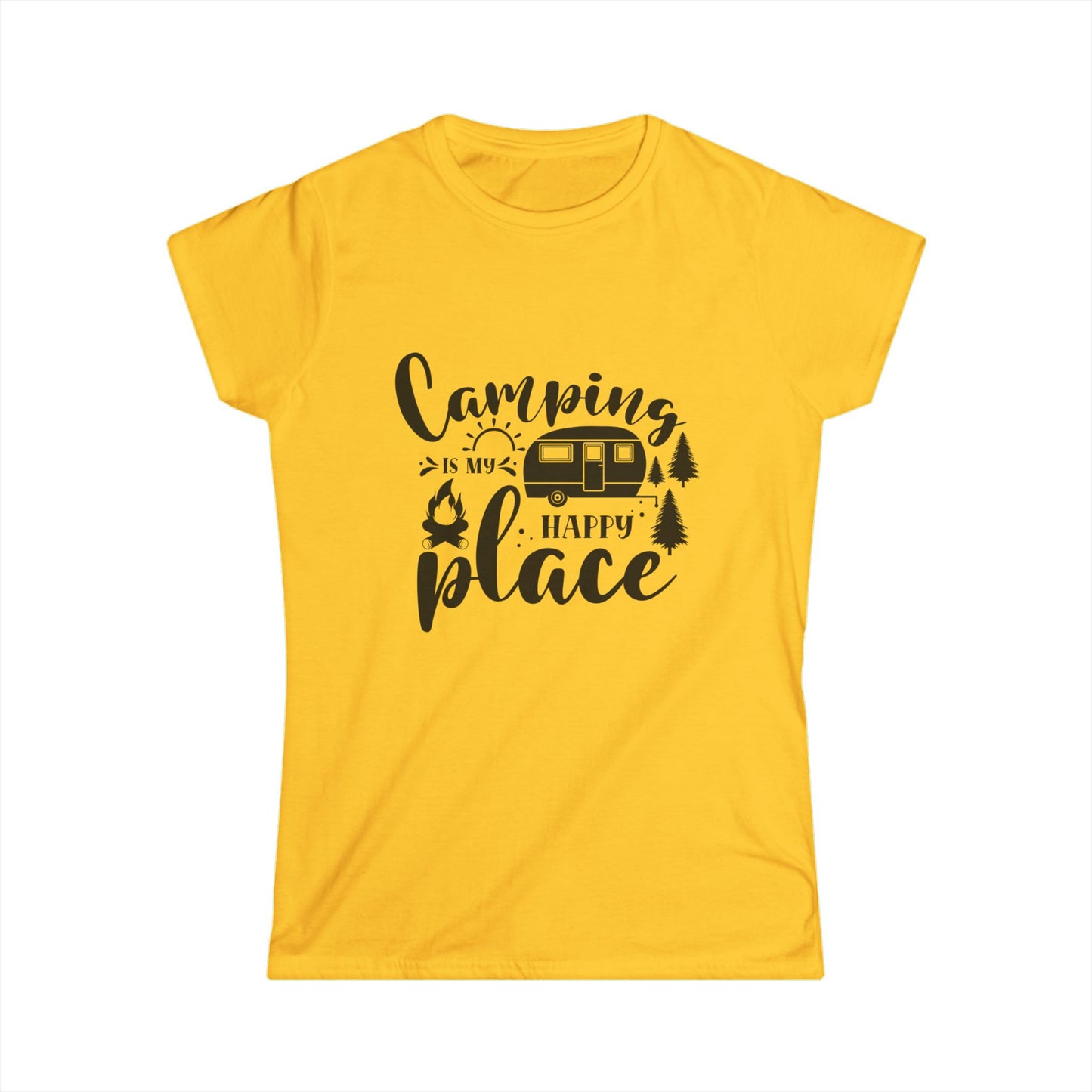 Camping Is My Happy Place Women's Softstyle Tee