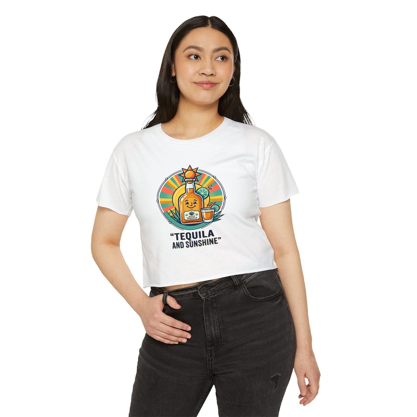 Tequila and Sunshine Crop Top — Women's Festival Graphic Tee