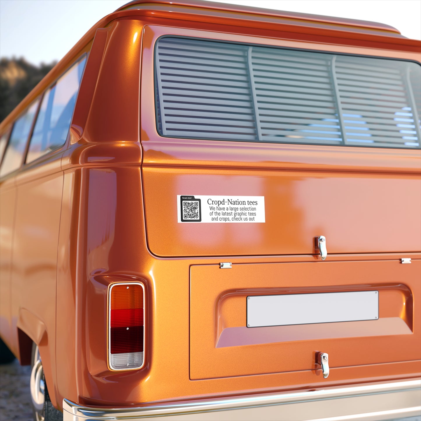 Sticker: "Scan Me" QR Bumper Sticker — Cropd-Nation Tees