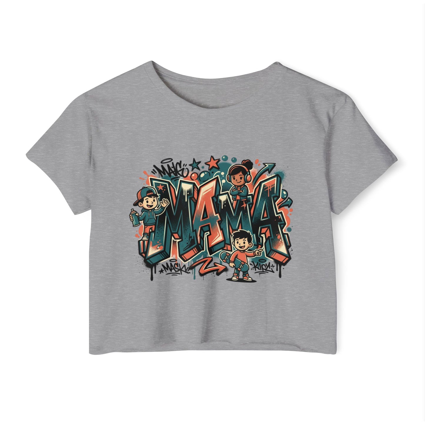 Mama Graffiti Crop Top — Urban Street Art Mother's Day Tee