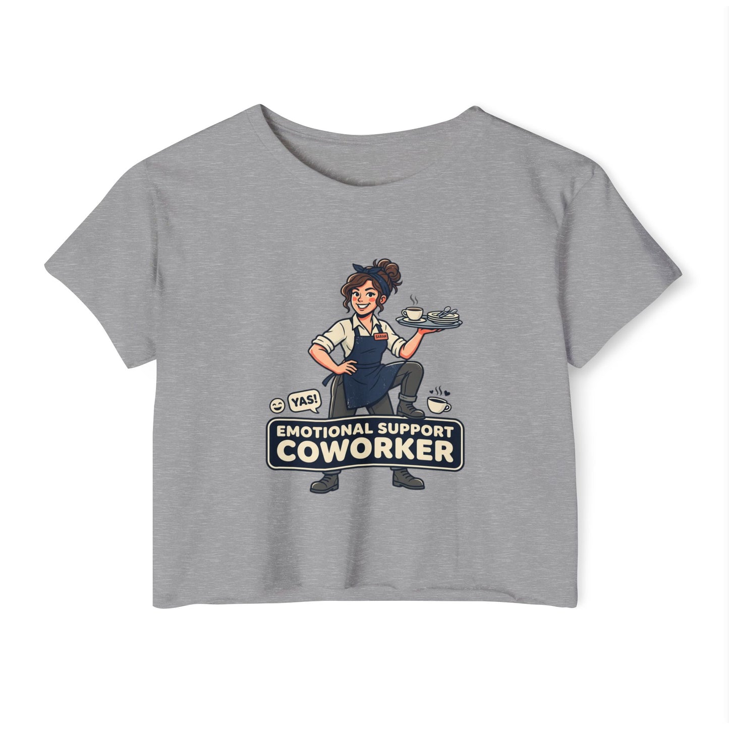 Emotional Support Coworker Crop Top — Funny Festival Women's Tee
