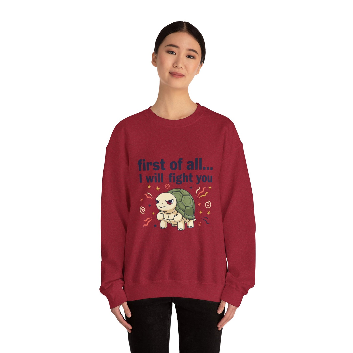 Cute Angry Turtle I Will Fight You sweatshirt | Graphic Crewneck