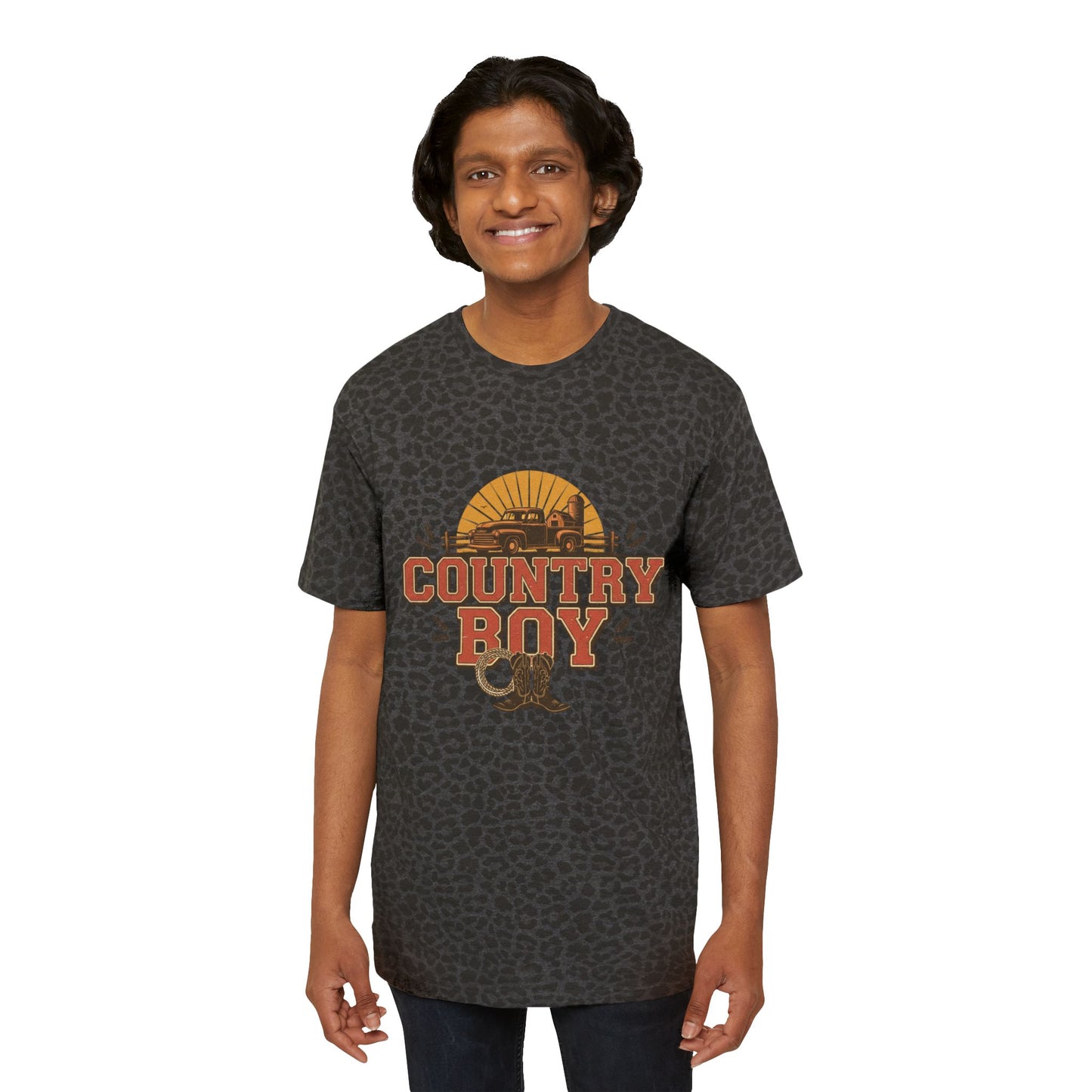 Country Boy T‑Shirt - Vintage Truck Sunset Graphic Tee for Men