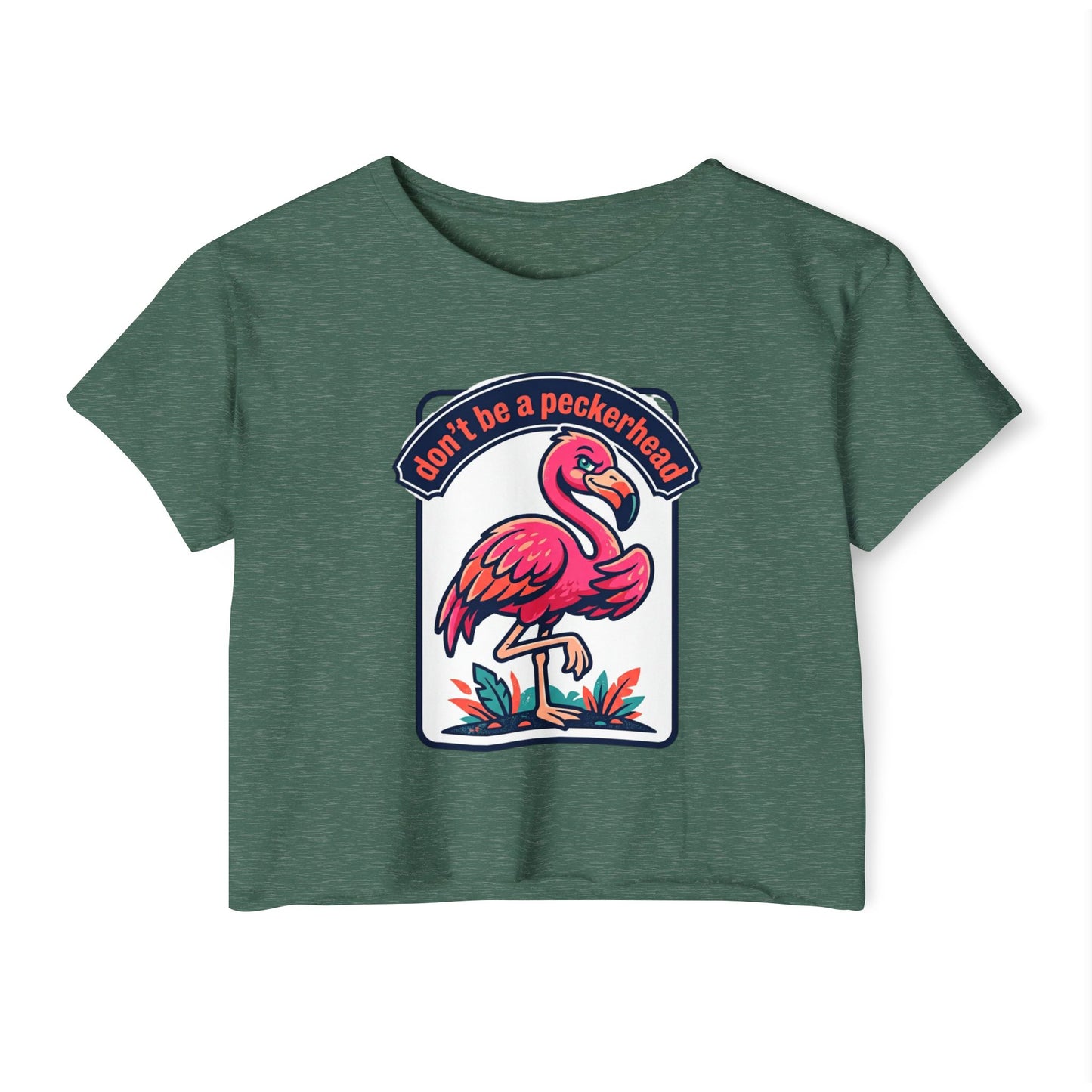 Flamingo 'Don't Be a Peckerhead' Festival Crop Top