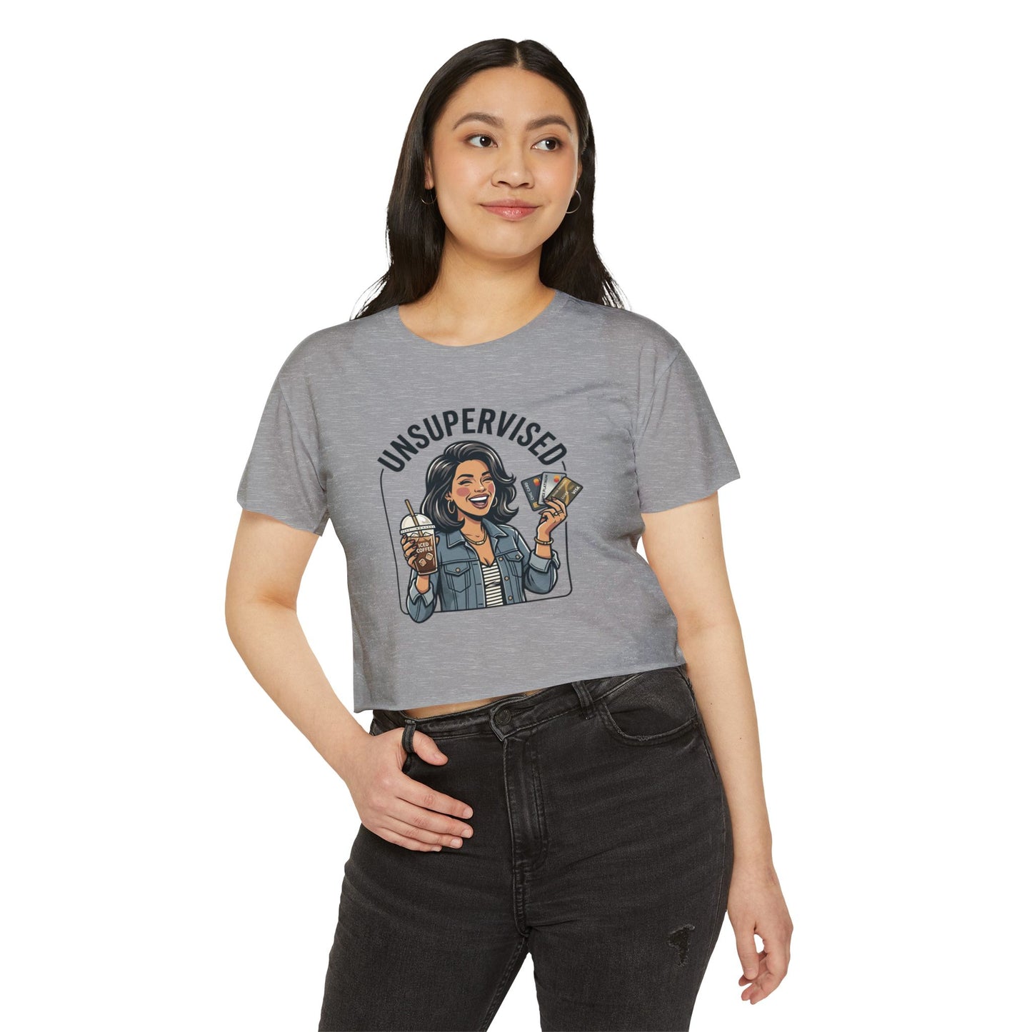 Crop Top — "Unsupervised" Graphic Women's Festival Crop Top