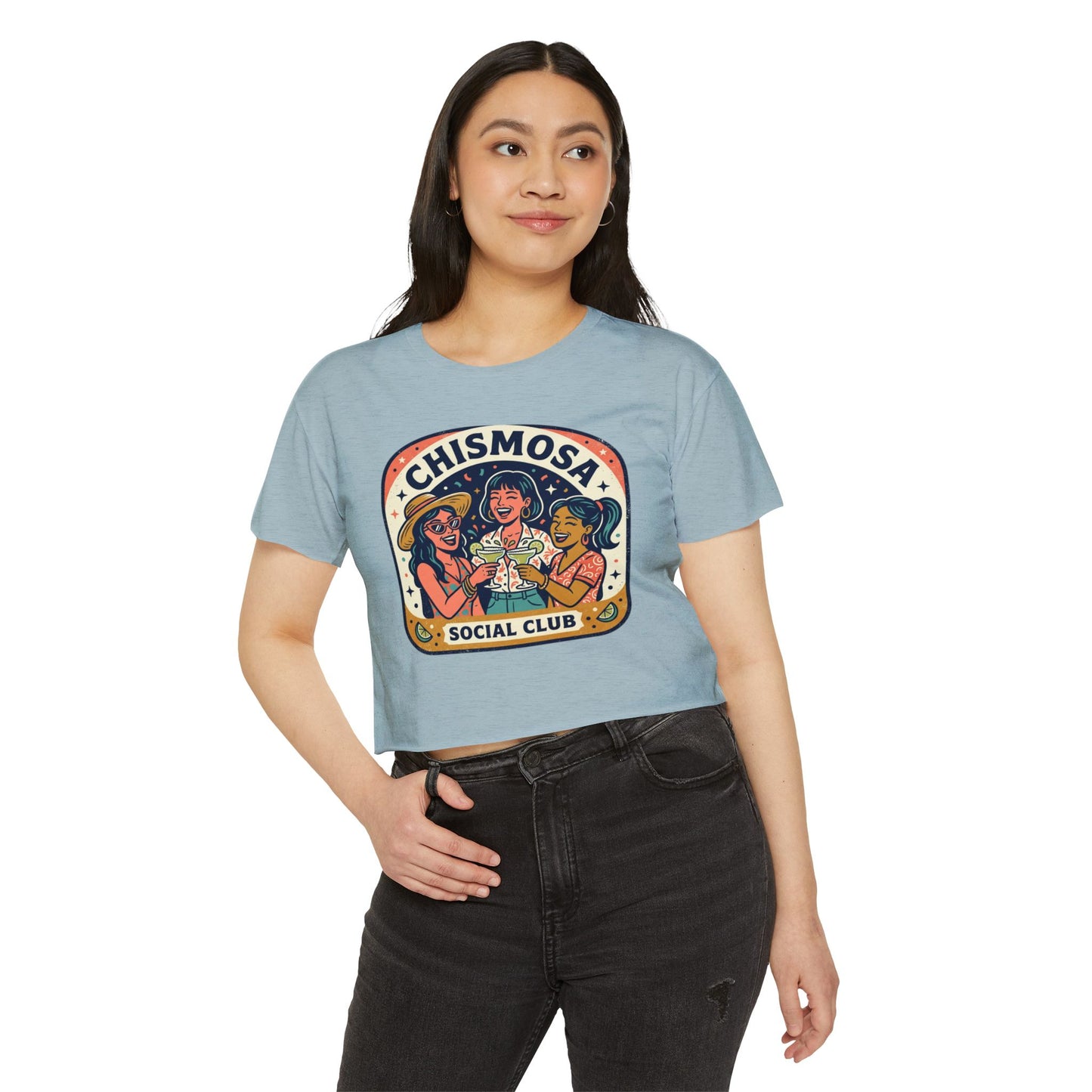 Chismosa Social Club Crop Top — Women's Festival Graphic Tee