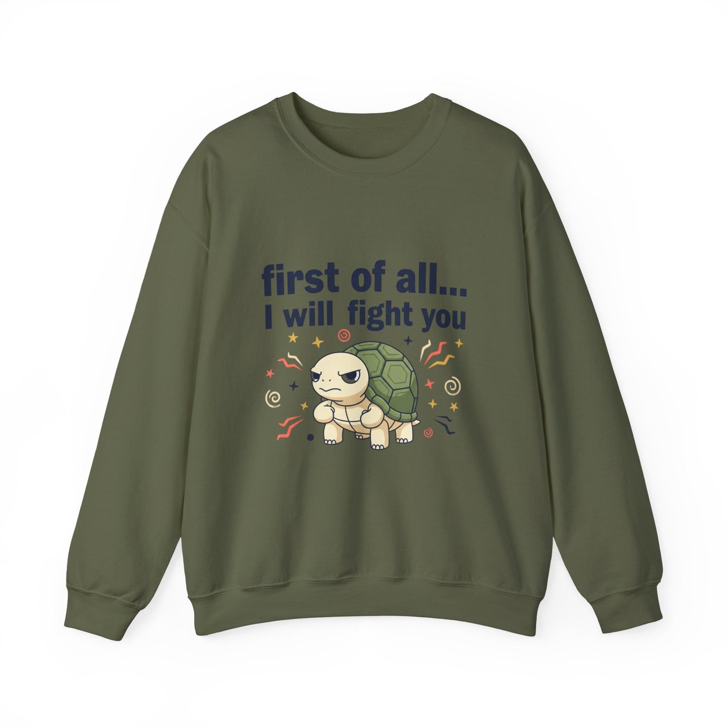 Cute Angry Turtle I Will Fight You sweatshirt | Graphic Crewneck