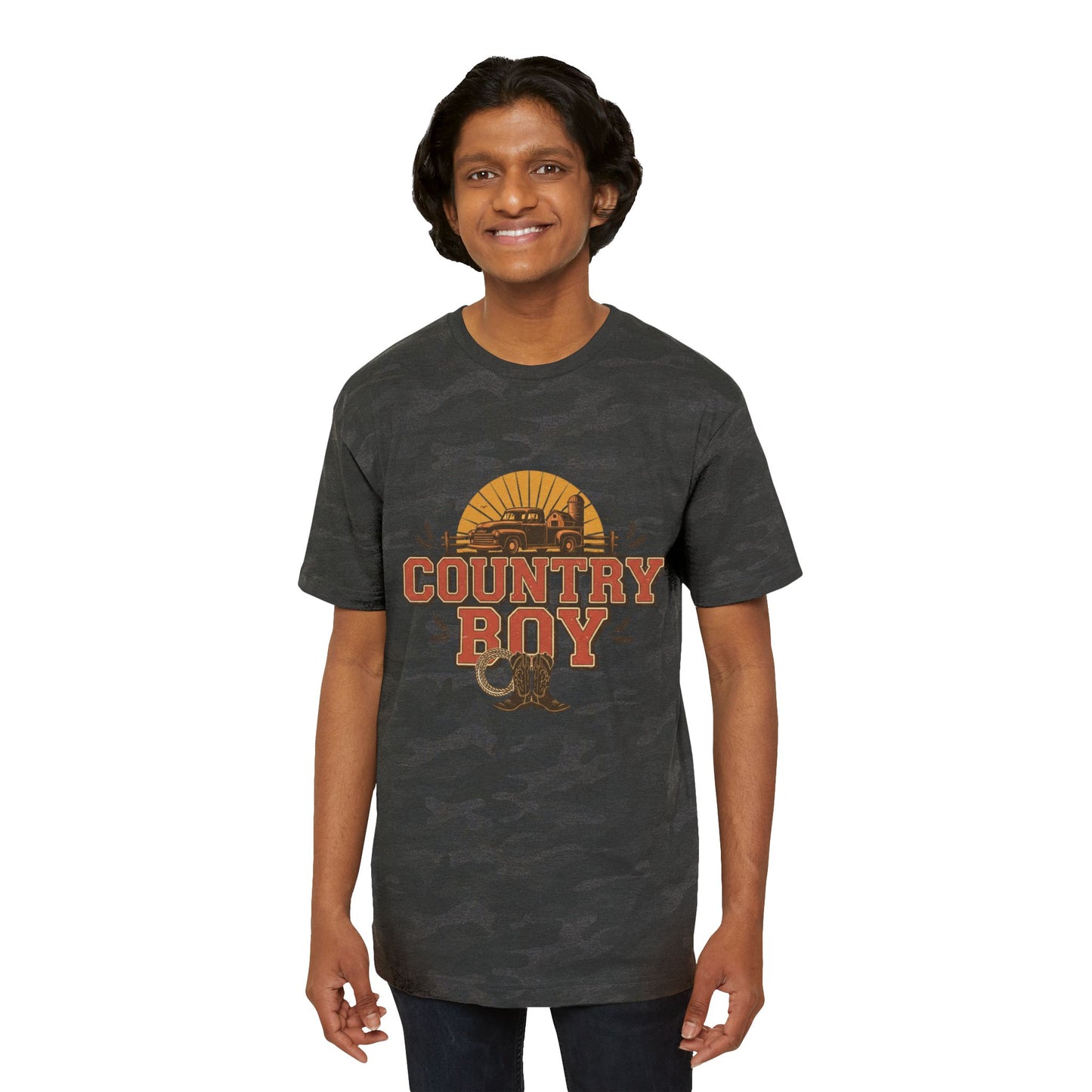 Country Boy T‑Shirt - Vintage Truck Sunset Graphic Tee for Men