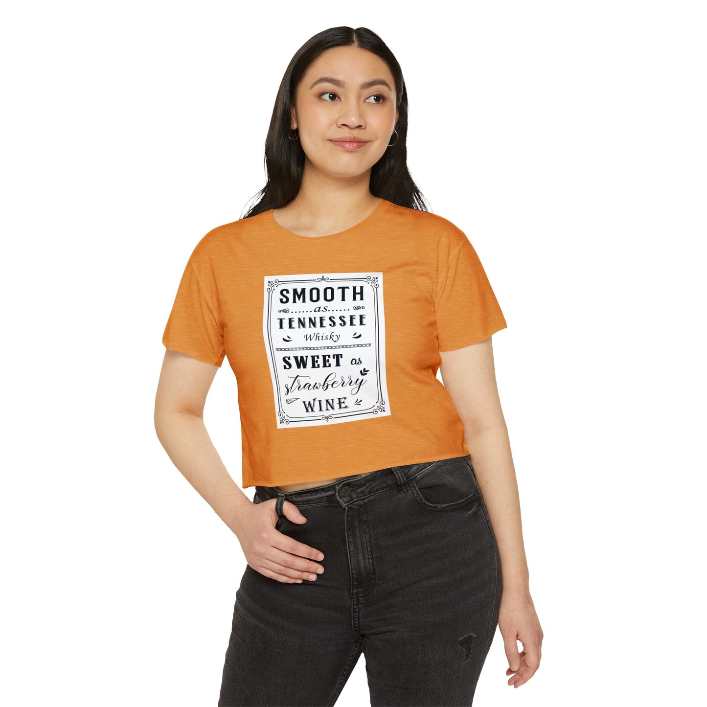 Crop Top — "Smooth as Tennessee Whiskey, Sweet as Strawberry Wine" Vintage Graphic