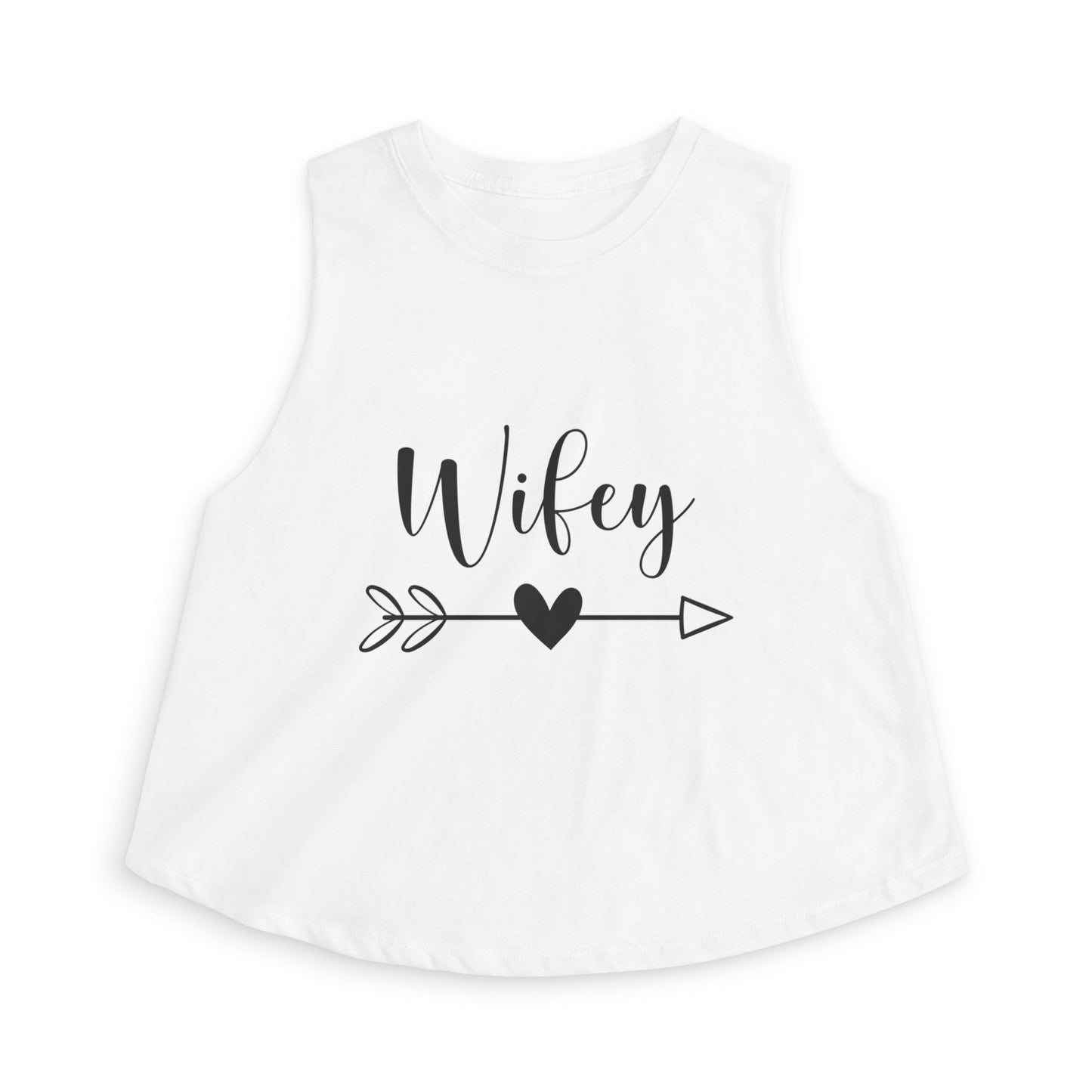 Wifey Crop Top — Cute Bridal Heart Arrow Tank for Brides, Bachelorette & Wedding Gifts