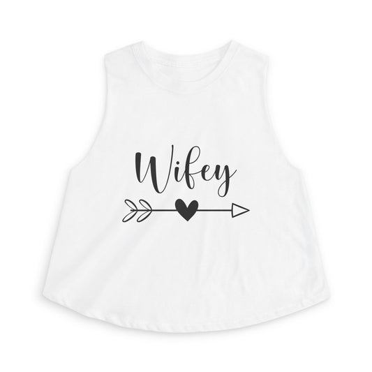 Wifey Crop Top — Cute Bridal Heart Arrow Tank for Brides, Bachelorette & Wedding Gifts