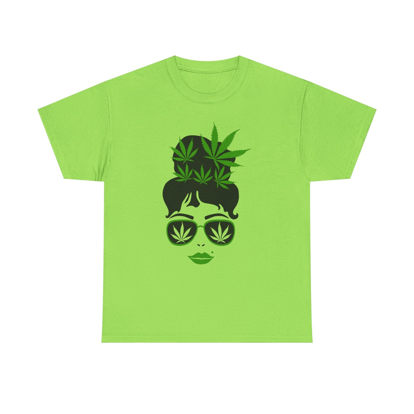 Chic Cannabis Unisex Heavy Cotton Tee - Stylish Green Leaf Design