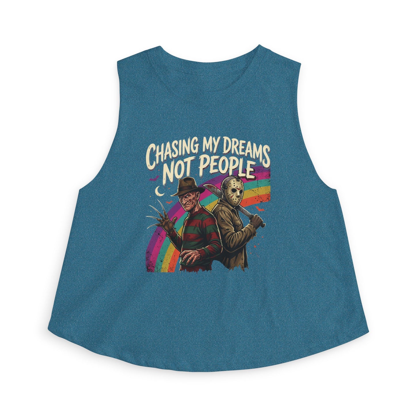 Chasing My Dreams Not People Crop Top | Retro Horror Movie Mashup