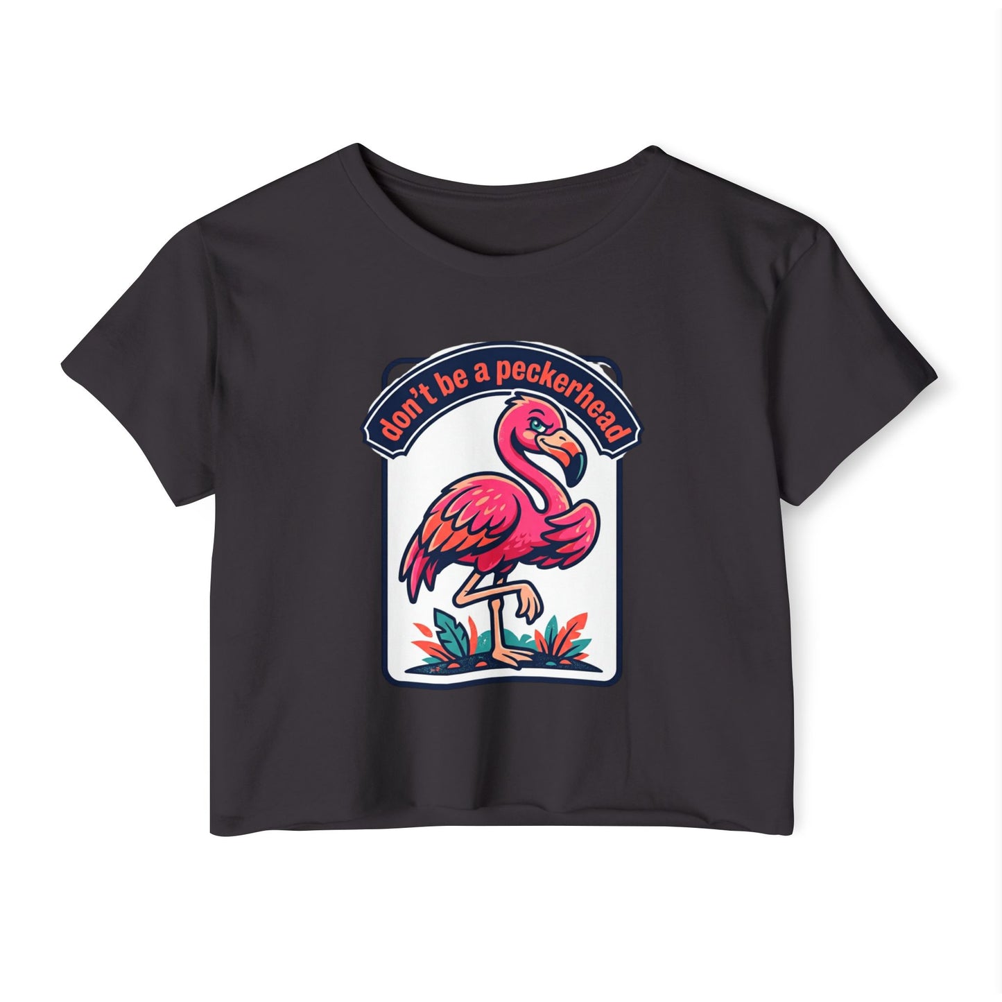 Flamingo 'Don't Be a Peckerhead' Festival Crop Top