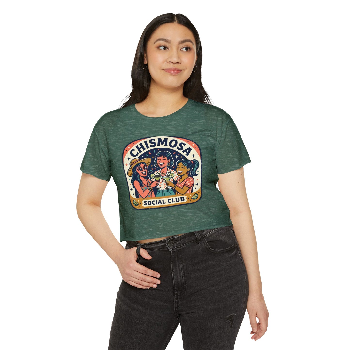Chismosa Social Club Crop Top — Women's Festival Graphic Tee