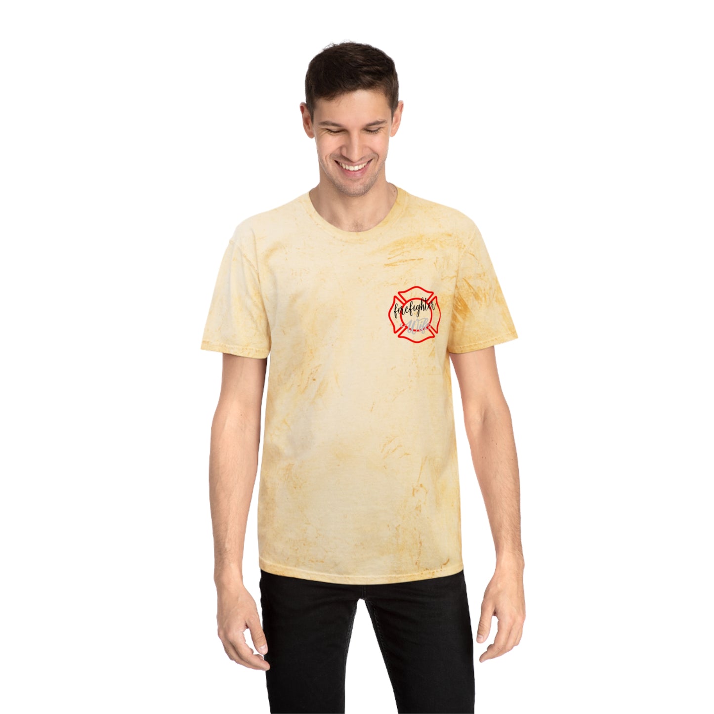 Unisex Color Blast T-Shirt - #FireWife Design, Perfect Gift for Firefighters' Families