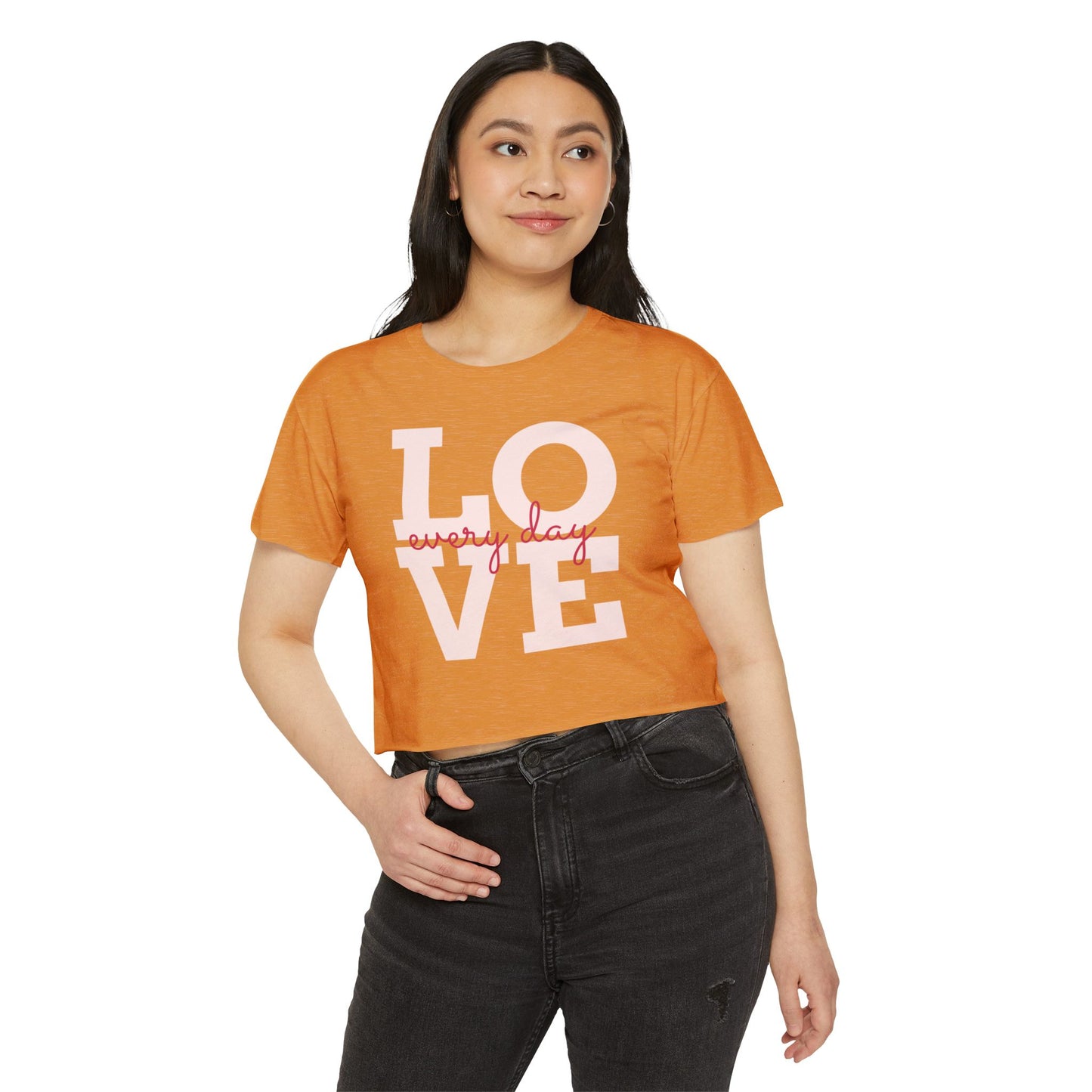 LOVE Every Day Crop Top — Women's Casual Festival Tee
