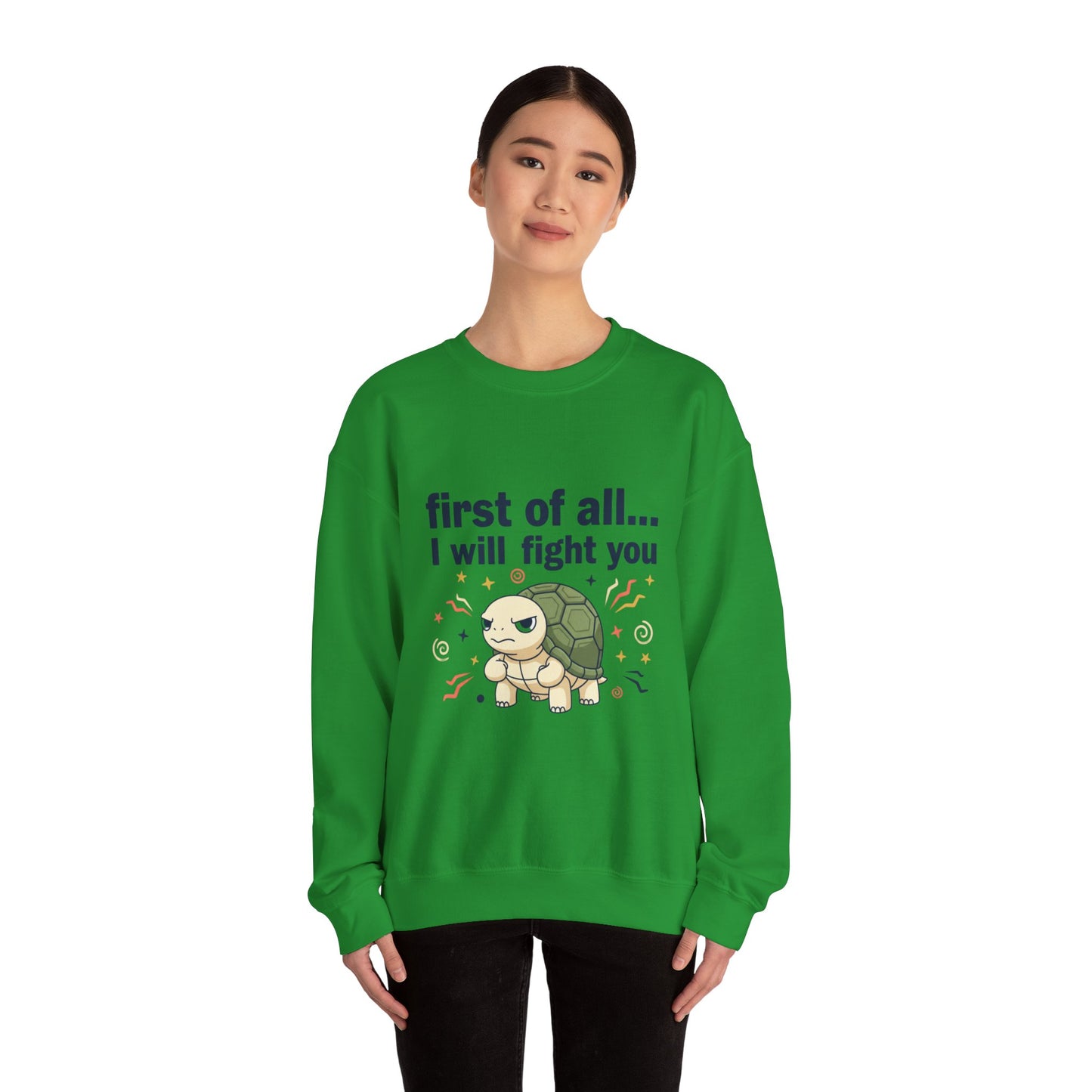 Cute Angry Turtle I Will Fight You sweatshirt | Graphic Crewneck