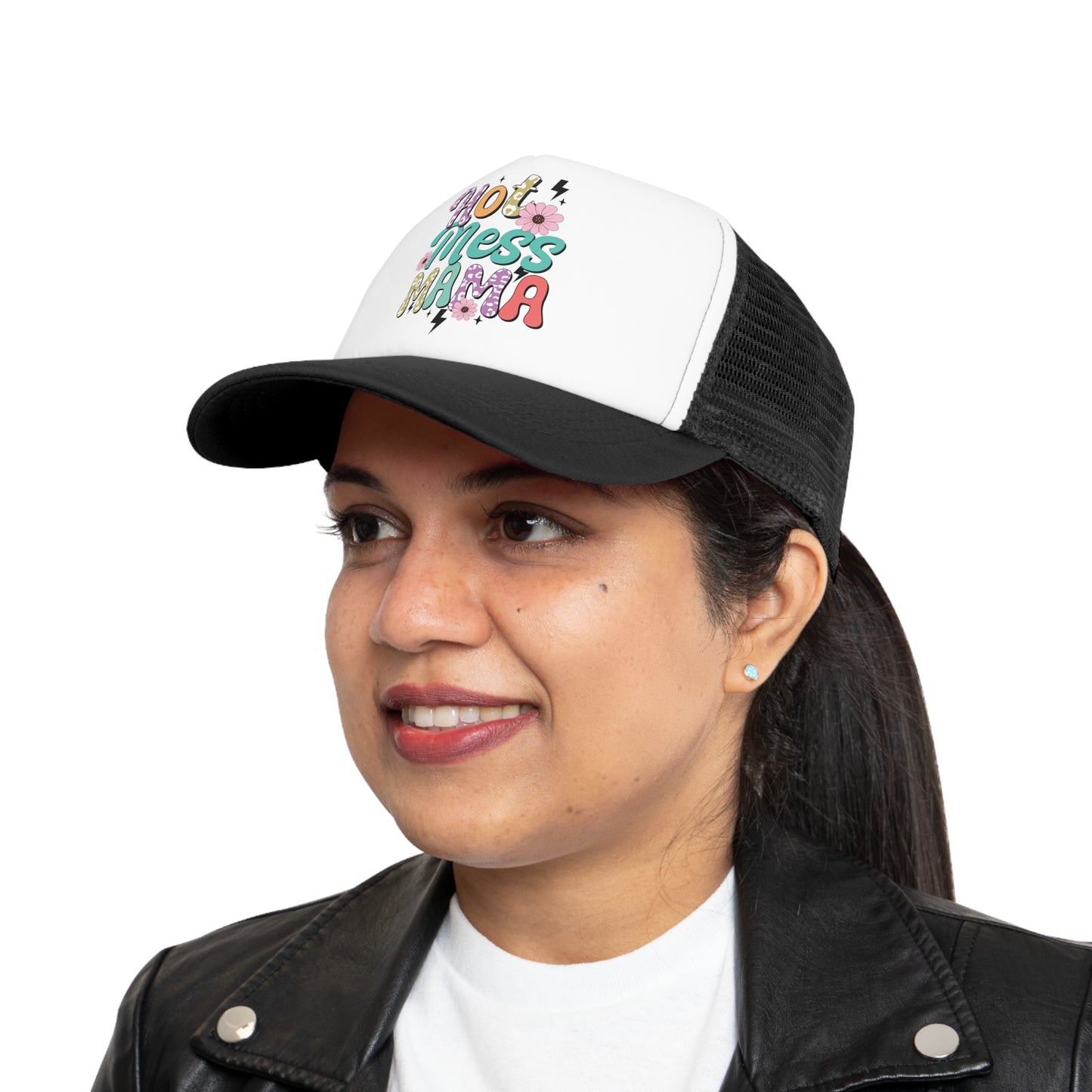 Hot Mess Mama Mesh Cap, Trendy Hat for Moms, Fun Gift for Mother's Day, Casual Summer Accessory, Cute Fashion Statement