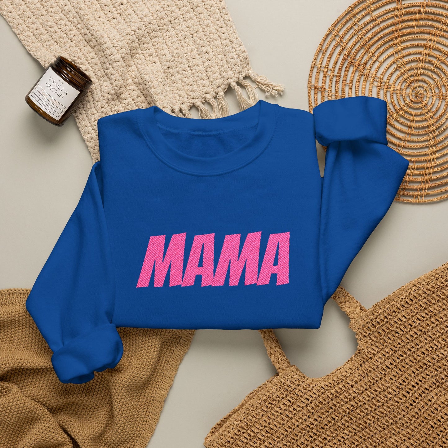 Pink Glitter MAMA Crewneck Sweatshirt | Mama Mom Mother's Day Top