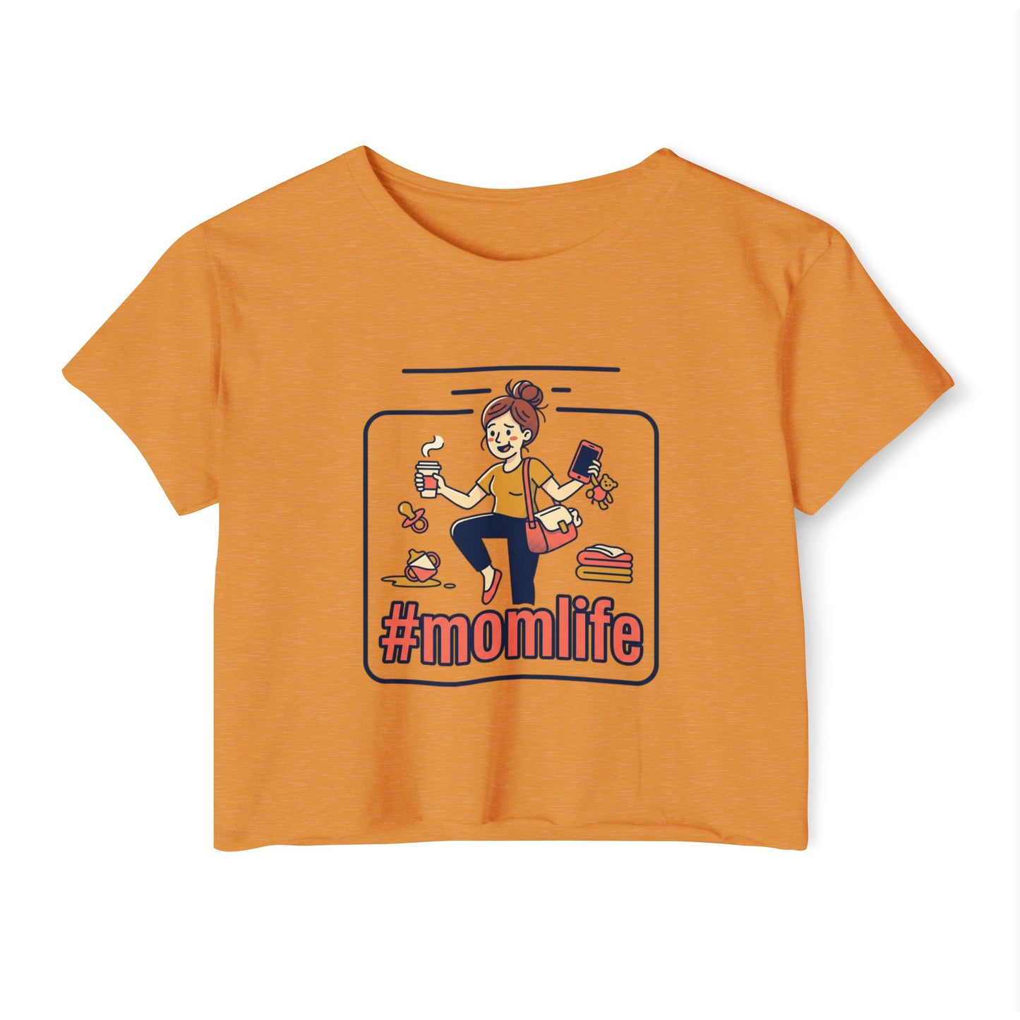 #momlife Crop Top — Cute Mom Life Graphic Women's Festival Tee