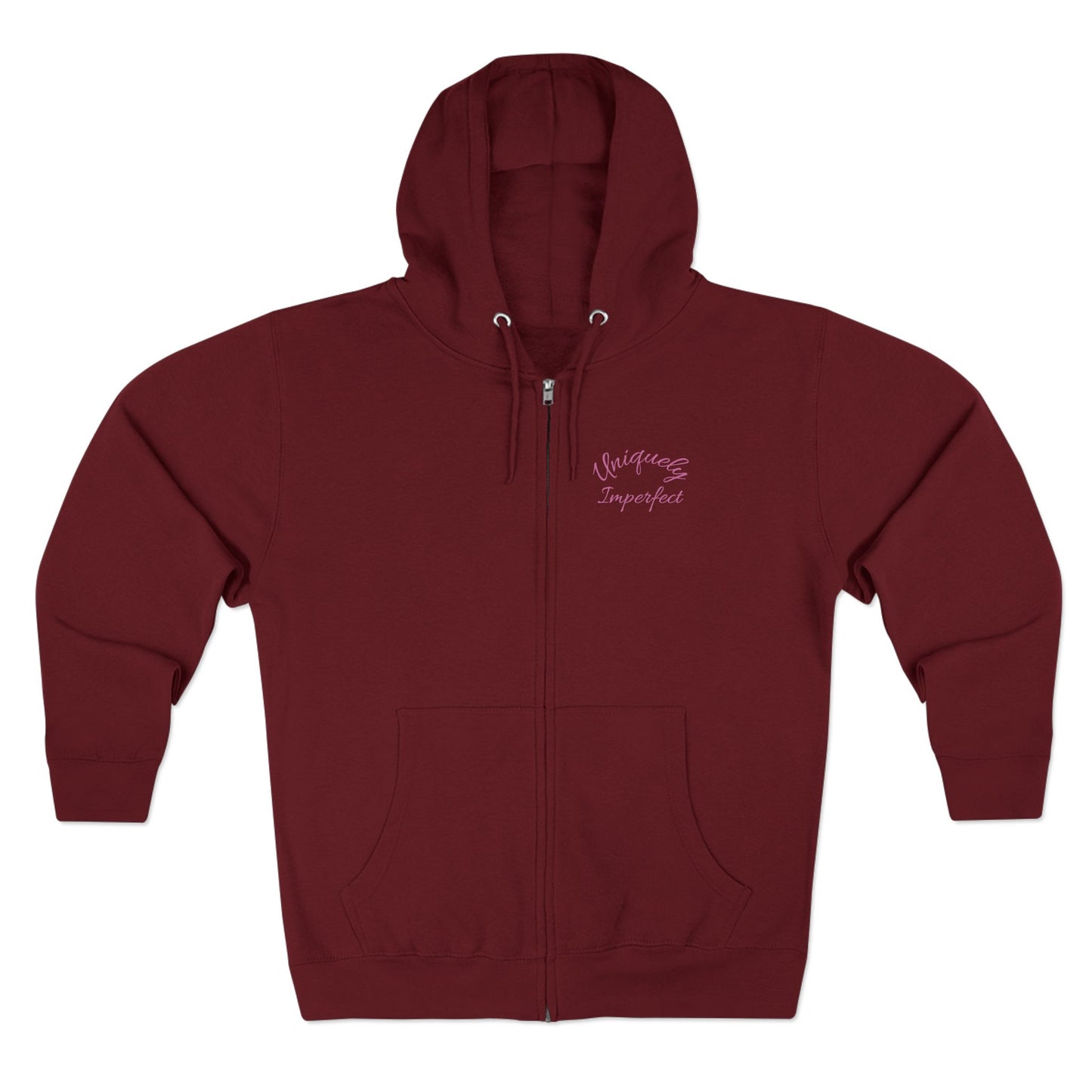 Unique & Imperfect Unisex Zip Hoodie - Edgy Skull Design