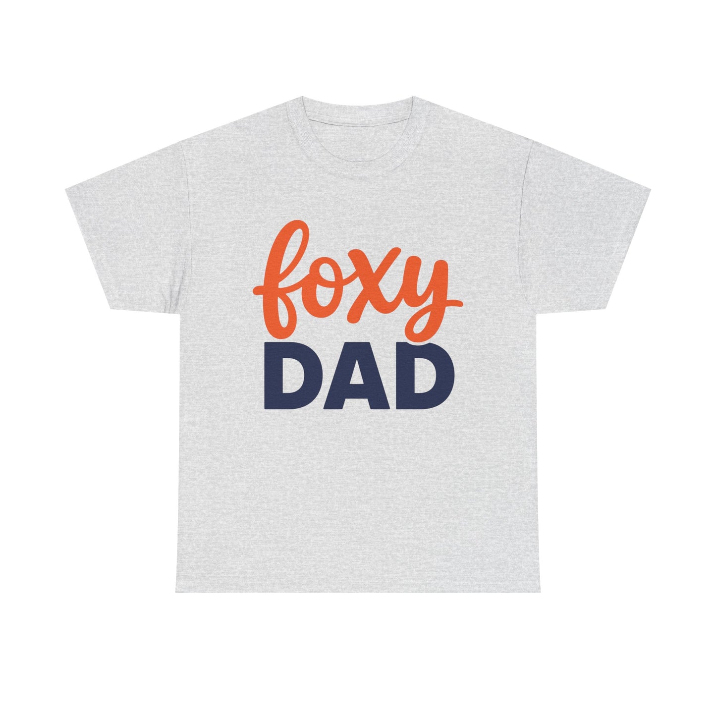 Foxy Dad T-Shirt | Dad Typography Tee, Orange Script Navy Bold