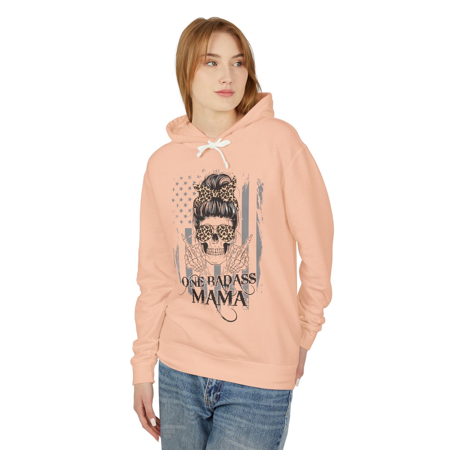 One Badass Mama Hooded Sweatshirt - Unisex Lightweight Sweatshirt for Moms