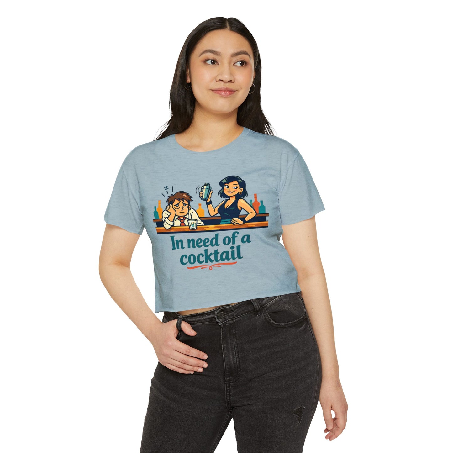 In Need of a Cocktail crop top | Women's festival shirt, bar humor