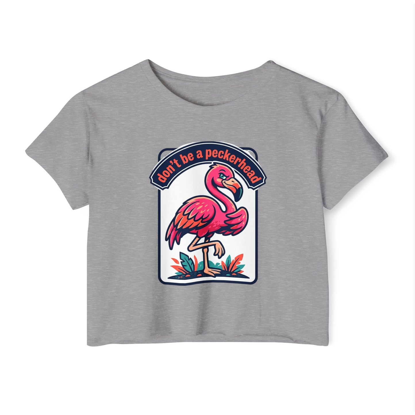 Flamingo 'Don't Be a Peckerhead' Festival Crop Top