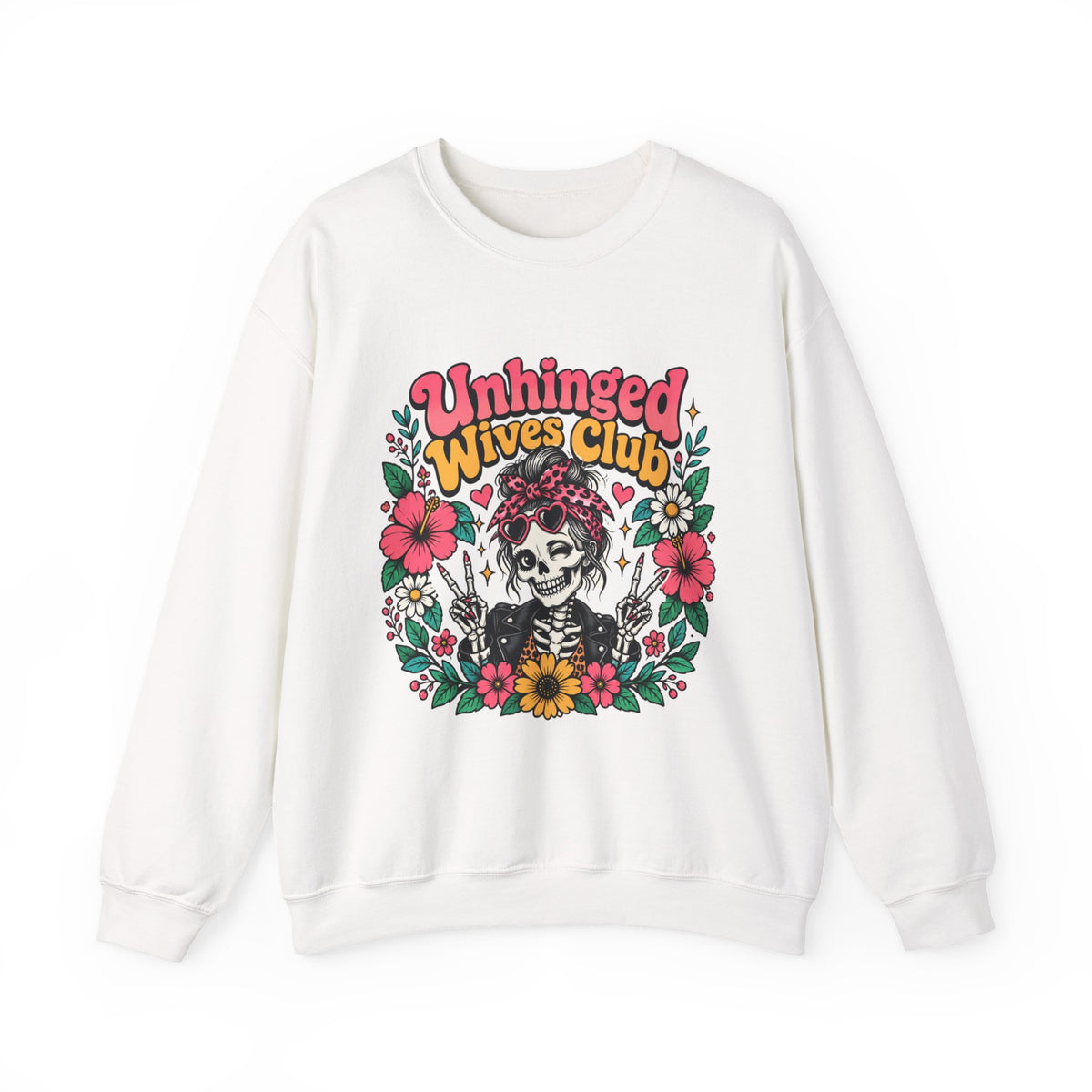 Unhinged Wives Club Skeleton Floral Sweatshirt