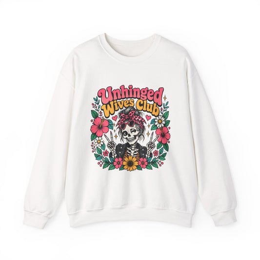 Unhinged Wives Club Skeleton Floral Sweatshirt