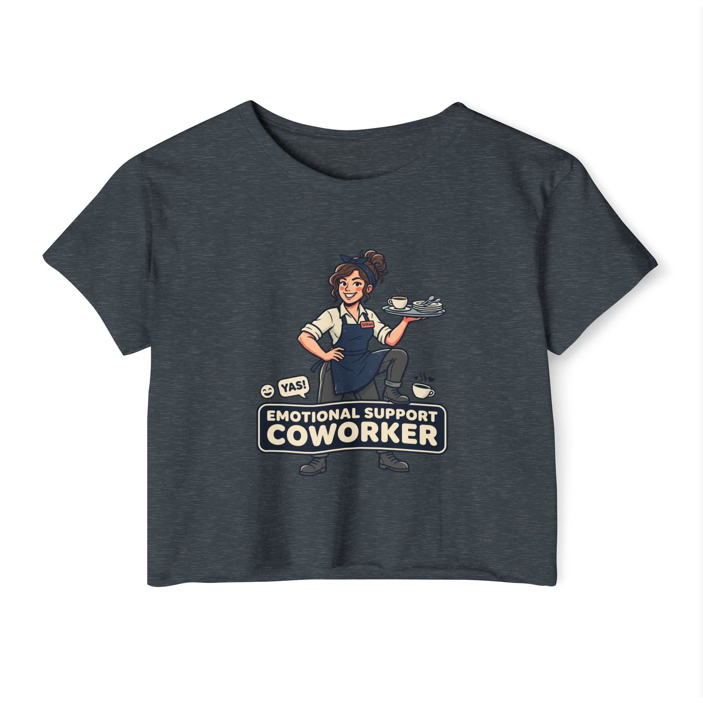 Emotional Support Coworker Crop Top — Funny Festival Women's Tee