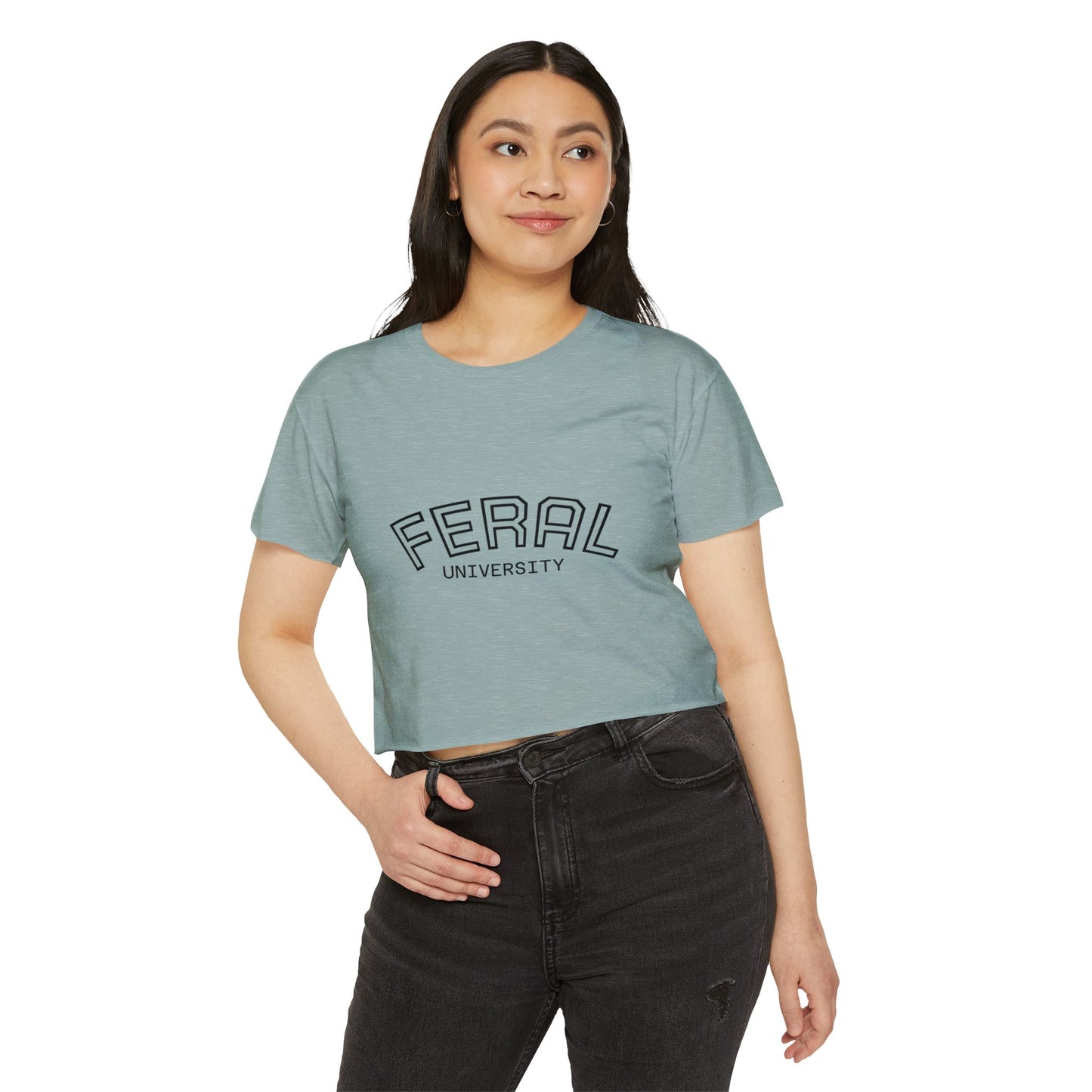 Feral University Crop Top — Women's Festival Graphic Tee