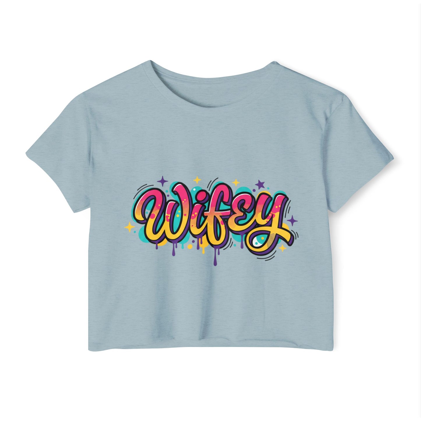 Wifey Graffiti Crop Top | Colorful Script, Festival Street Style