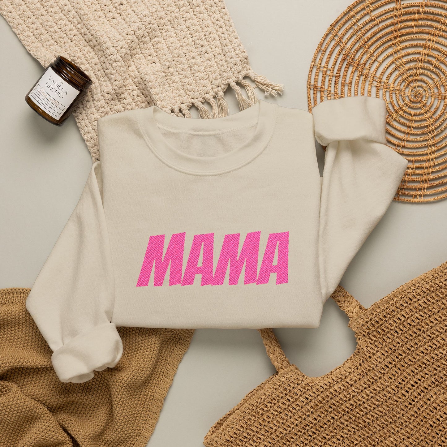 Pink Glitter MAMA Crewneck Sweatshirt | Mama Mom Mother's Day Top