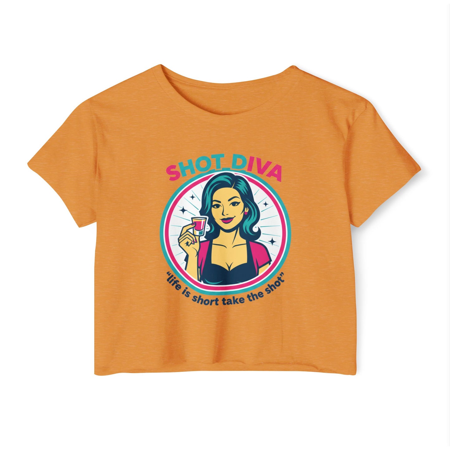 Shot Diva Bartender Crop Top | Festival Bartender Graphic