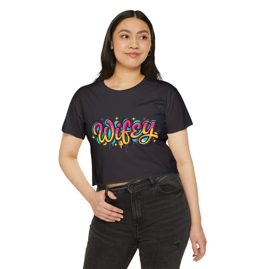Wifey Graffiti Crop Top | Colorful Script, Festival Street Style