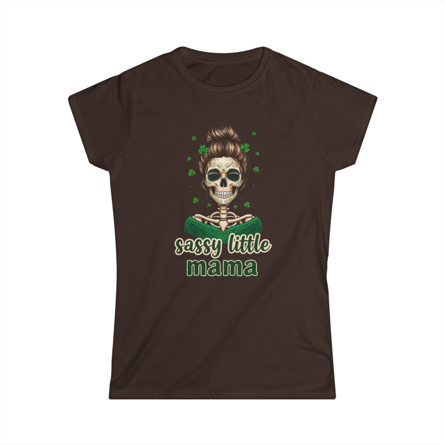 Sassy Little Mama skull design Tee | Mother's Day, St. Patrick's inspired