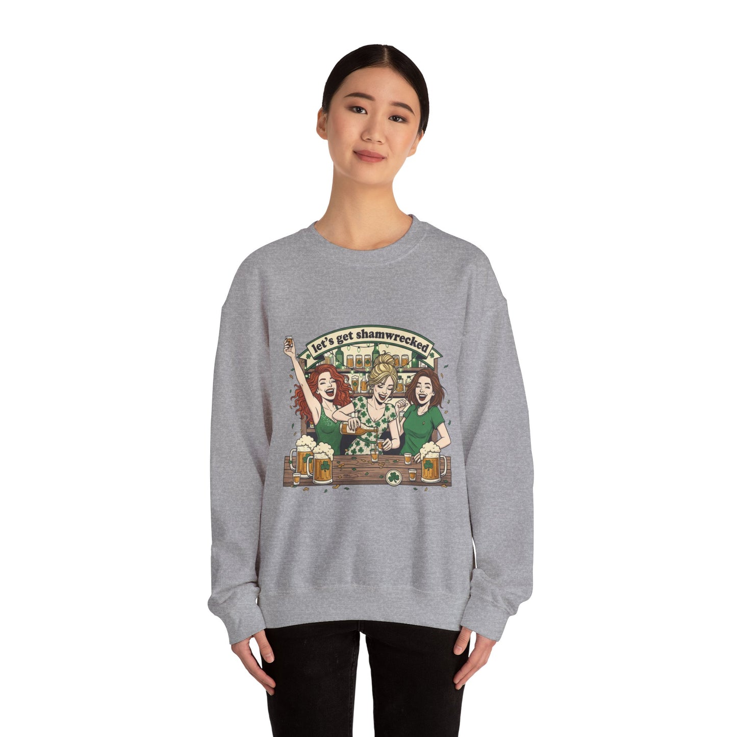Let's Get Shamrocked Irish Pub Party Sweatshirt | St. Patrick's Day Beer Girls