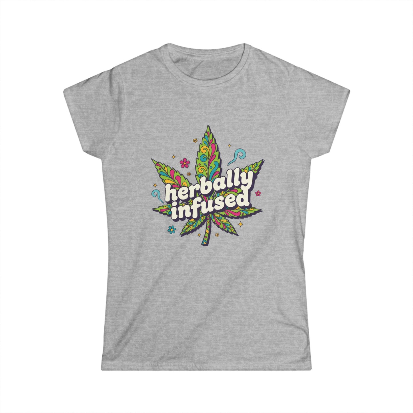 Herbily Infused Tee — Women's Softstyle Cannabis-Inspired Graphic T-Shirt