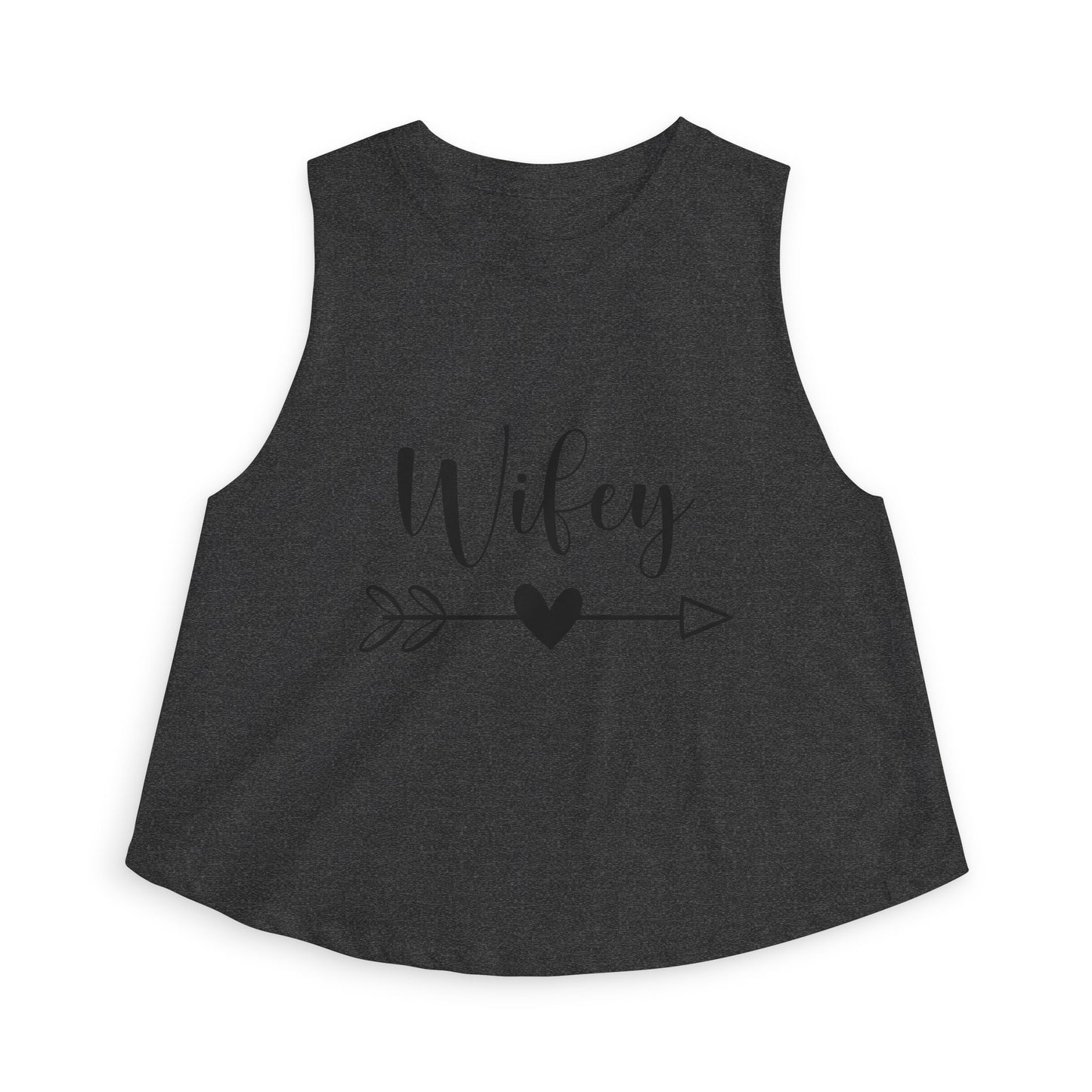 Wifey Crop Top — Cute Bridal Heart Arrow Tank for Brides, Bachelorette & Wedding Gifts
