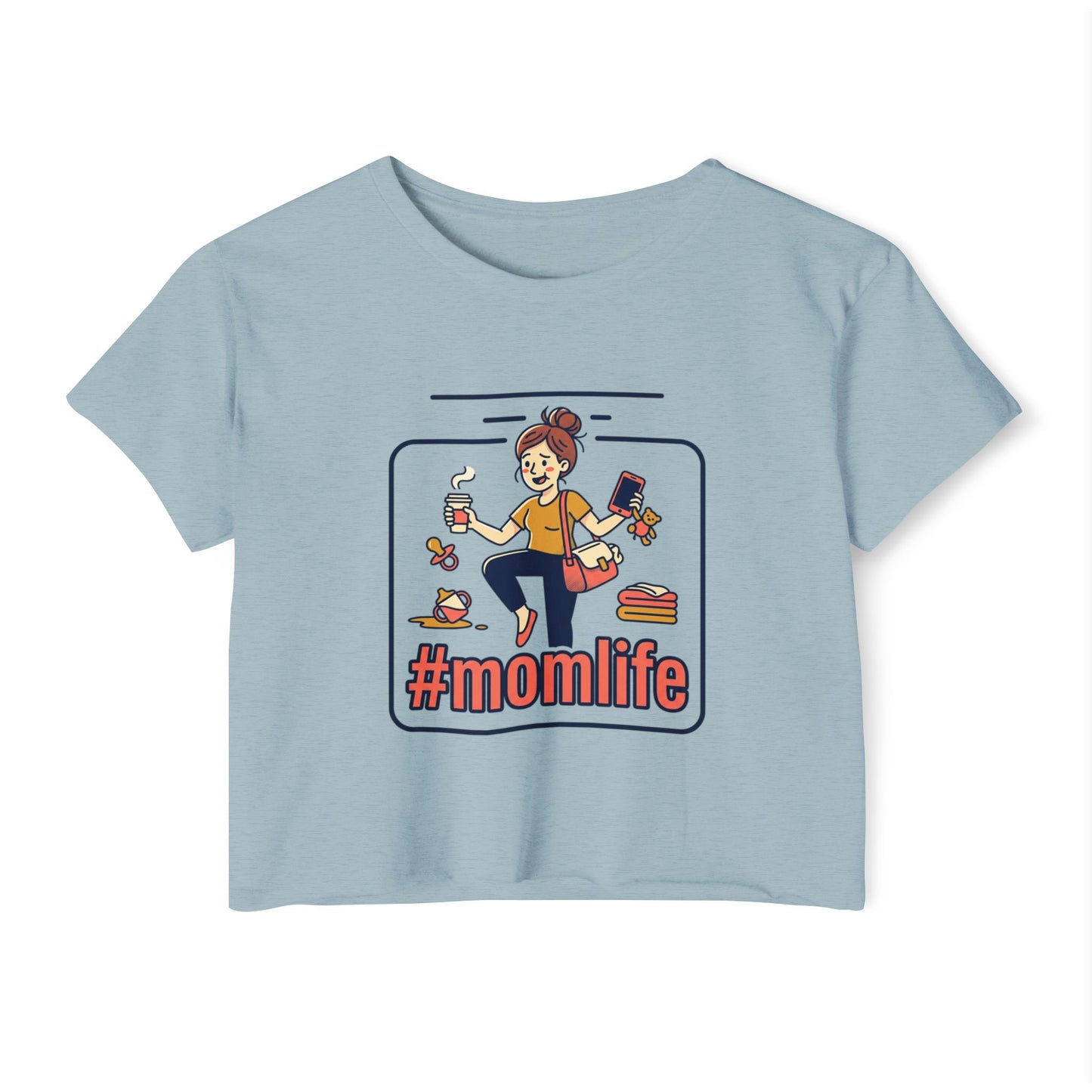 #momlife Crop Top — Cute Mom Life Graphic Women's Festival Tee
