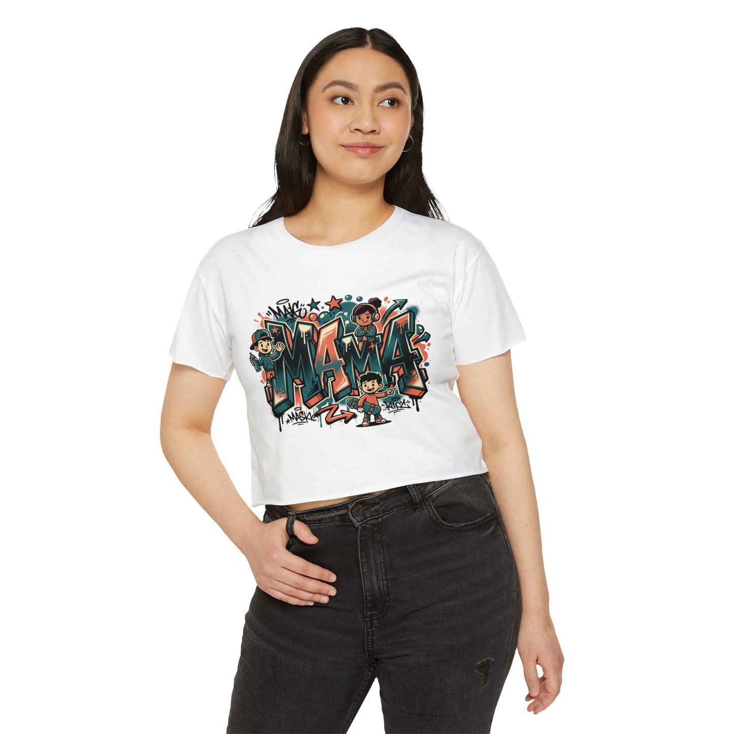 Mama Graffiti Crop Top — Urban Street Art Mother's Day Tee