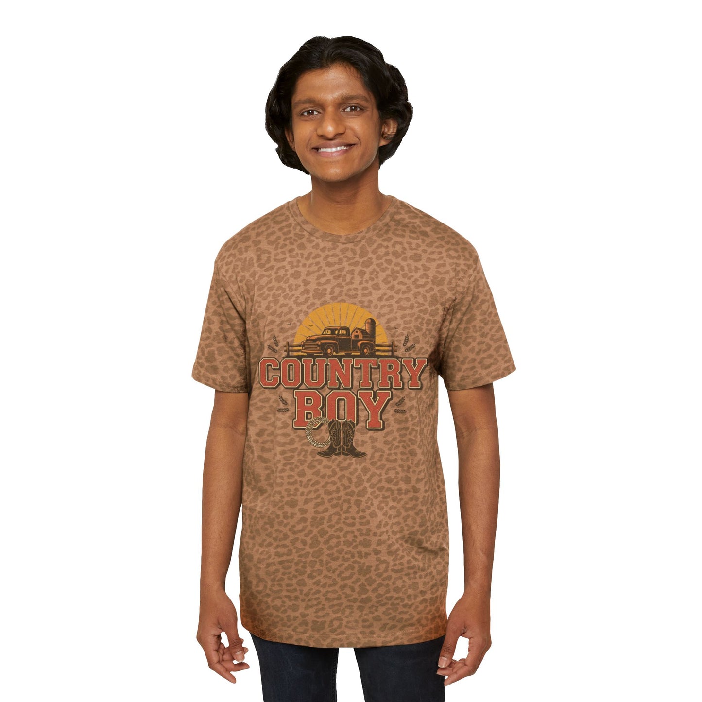 Country Boy T‑Shirt - Vintage Truck Sunset Graphic Tee for Men
