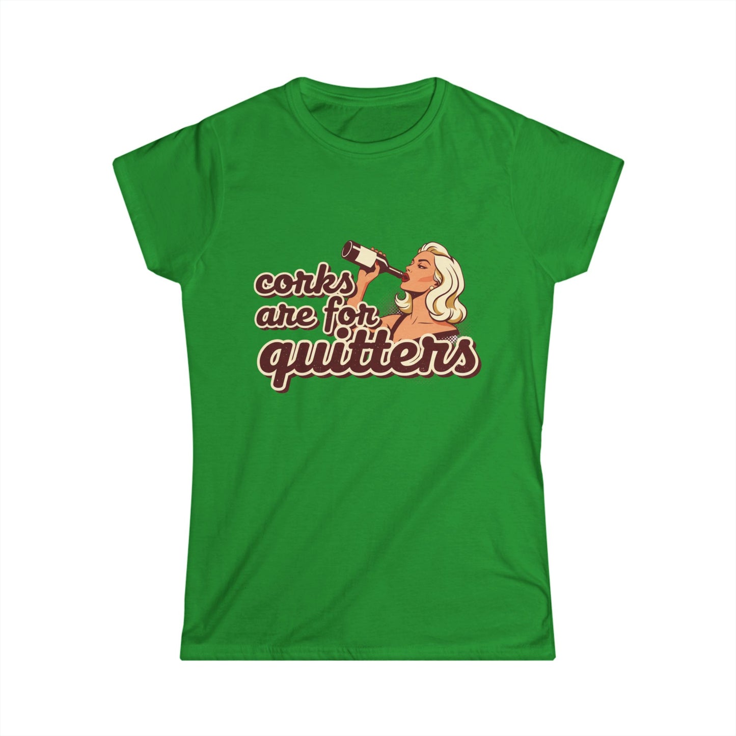 Women's Softstyle Tee, wine humor