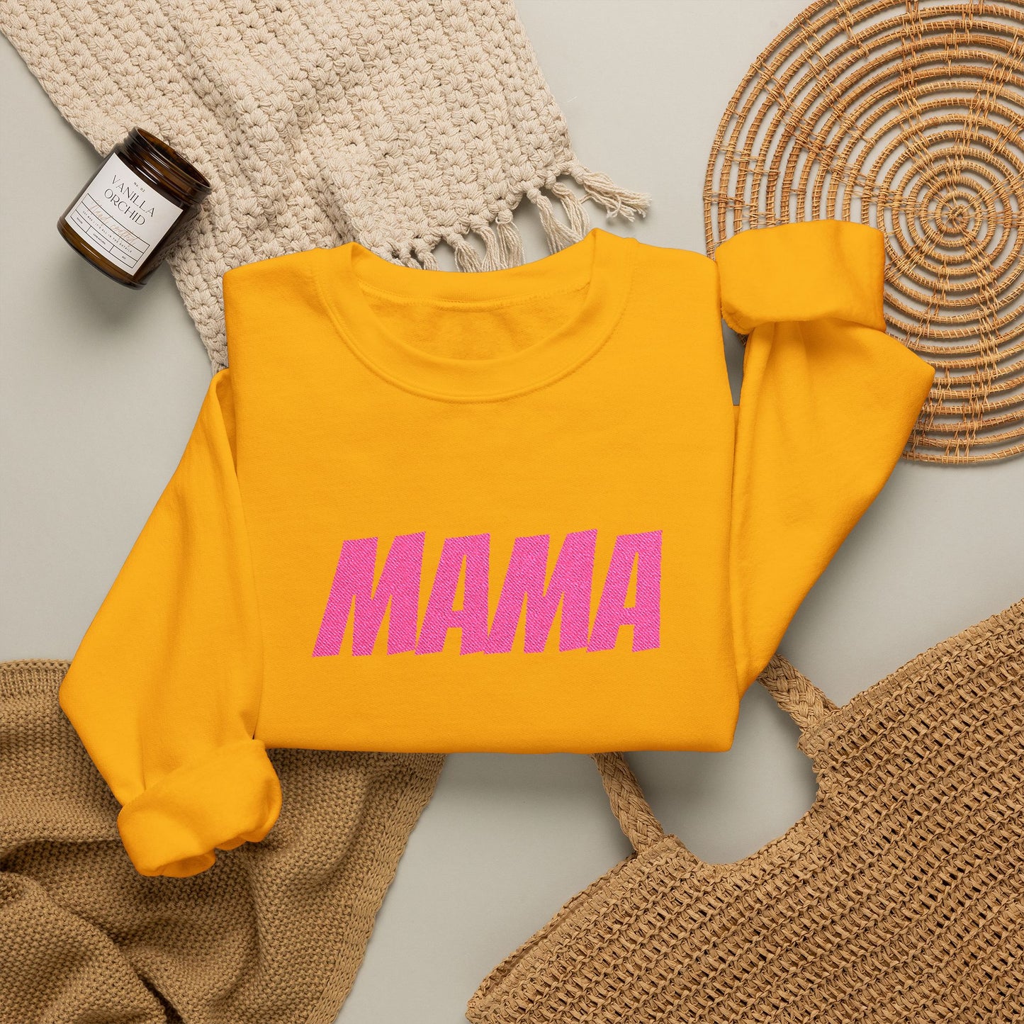 Pink Glitter MAMA Crewneck Sweatshirt | Mama Mom Mother's Day Top